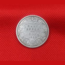 Half rupee coin Victoria empress 1892 bombay mint