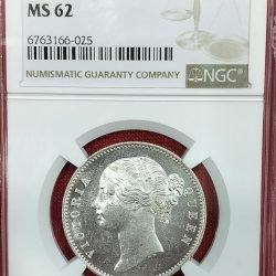 One Rupee coin 1840 MS 62 NGC Graded