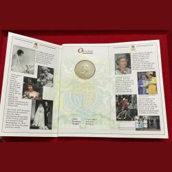 Alternative view of England 5 £ Proof set 70th Birthday Elizabeth Mint pack set Gem unc condition