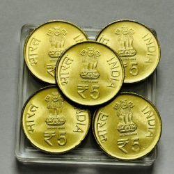 Alternative view of 5 Rs 150th Anniversary Of Allahabad High Court Noida Mint Coin UNC