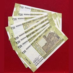 Alternative view of Rs 20 new extremely rare 9 notes set 111786-999786 ( bismillah 786 ) gem unc condition