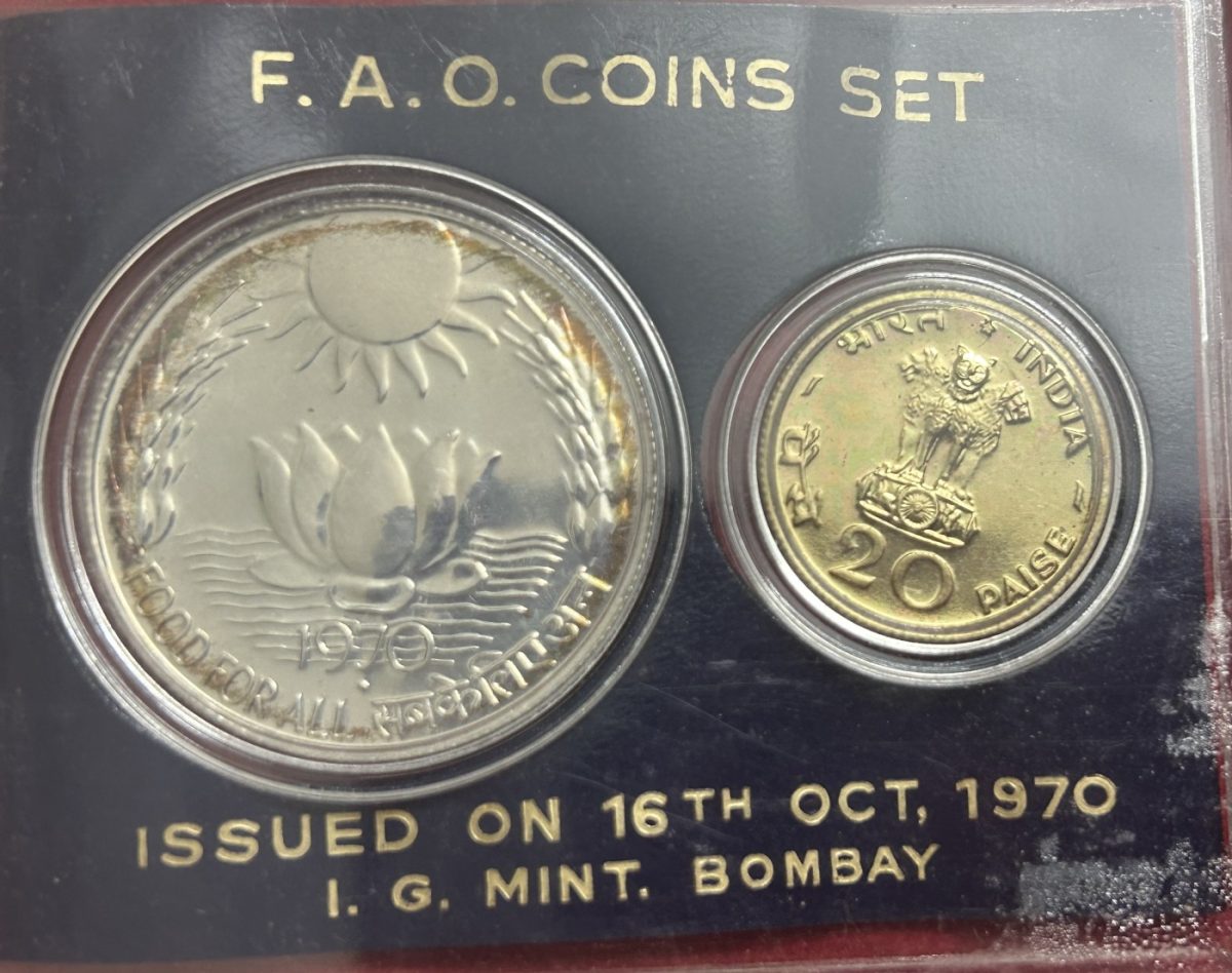1970 Proof set (f.a.o.) two coins set with card box certificate