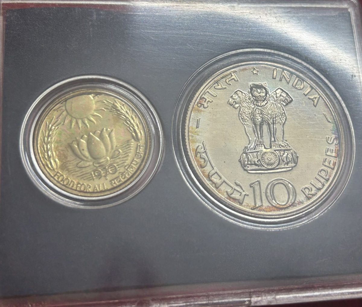 1970 Proof set (f.a.o.) two coins set with card box certificate