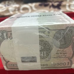 Rare 1 Rupee 2019 Rare Date Complete RIM Sealed Mint Packed 1000 Notes GEM UNC