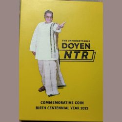 100 Rs Wooden Box Centennial Birth year Of Shri Nandamuri Tarak Rama Rao Coin RARE