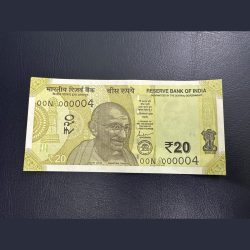 20rs with fancy number 000004 with 00 prefix 00-000004