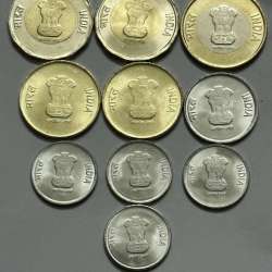 Alternative view of 1 Rs 2 Rs 5 Rs 10 Rs 20 Rs Different mint Coin 2023 Unc 75 Years Of Independence