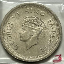 George VI One Rupee 1944 Lahore Mint Coin UNC