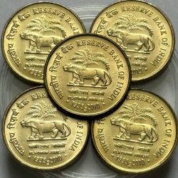5 Rs Reserve Bank Of India Coin UNC
