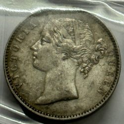British India Victoria One Rupee 1840 WWS Divided Legend Madras Mint Silver Coin HIGH RARE