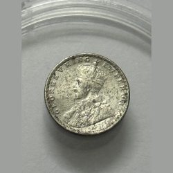 British India George V Two Annas 1917 Silver Coin Rare