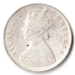 Alternative view of Rare Half Rupee 1887 of Calcutta Mint of Victoria Collectible British India Silver Coin