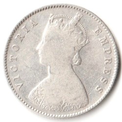 Alternative view of Rare Half Rupee 1893 of Calcutta Mint of Victoria Empress Collectible British India Silver Coin