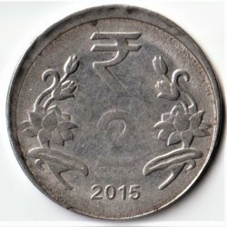 Rare Shifting Error of 2 Rupee 2015 Republic India Coin
