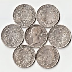 Alternative view of Rare 1 Rupee 1840 Divided Legend of Victoria Queen of EIC Silver Coin Single Coin Given Randomly