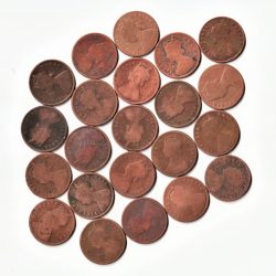 Alternative view of 22 Different One Quarter Anna 1862 to 1901 Copper Coin Set of Queen Victoria British India Coinage
