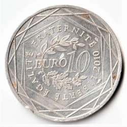 Alternative view of 10 Euro Coin of France Pays De La Loire Silver 10 gm 2010 Commemorative None Circulation Issue Coin