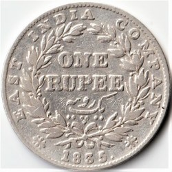 Rare Coin of East India Company One Rupee 1835 William IV King