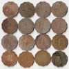 16 Coins Set of One Anna Different Dates and Different Mints Copper-Nickel Coins of King George VI and George V British India Coinage