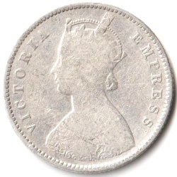 Half Rupee 1899 Bombay Mint of Victoria Empress SCARE Collectible British India Silver Coin