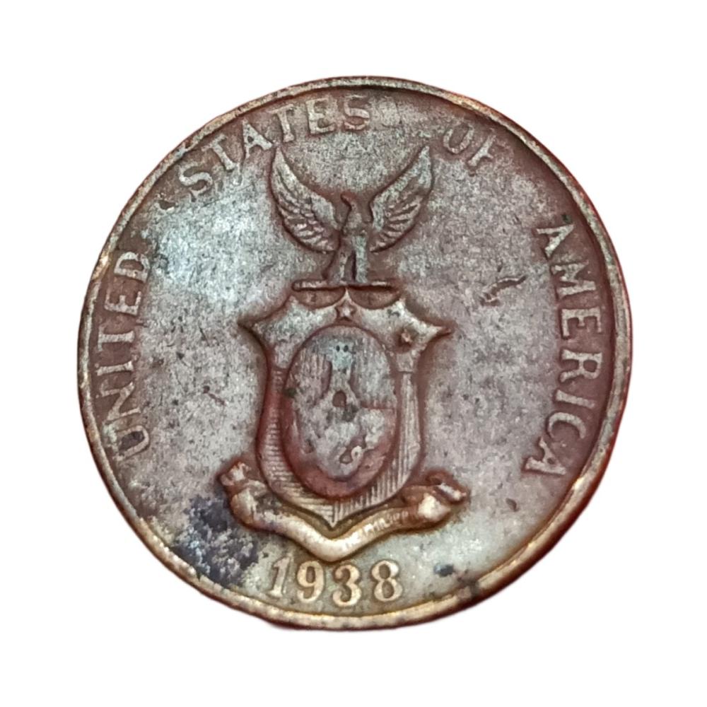 UNITED STATES OF AMERICA One Centavo Year 1938 FILIPINAS **V. RARE** High Grade