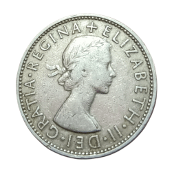Alternative view of UNITED KINGDOM 2 SHILLINGS Year 1958 Queen ELIZABETH-II **SCARE** High Grade