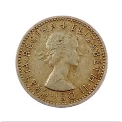 Alternative view of GREAT BRITAIN Cu/Ni SIX PENCE Year 1955 Queen ELIZABETH-II in Collectable Grade.