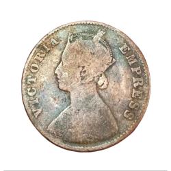 Alternative view of British India ONE QUARTER ANNA Year 1897 VICTORIA EMPRESS in Collectable Grade.