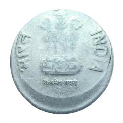 Alternative view of 2 Rupees Fss 2015 NOIDA Mint Vertical OFF CENTER Error in Collectable Grade.