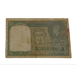 British India ONE RUPEE Year 1940 C. JONES King GEORGE-VI Green Serial **SCARE** Collectable Grade.
