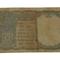 Alternative view of British India ONE RUPEE Year 1940 C. JONES King GEORGE-VI Green Serial **SCARE** Collectable Grade.