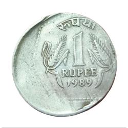 One Rupee Cu/Ni 1989 Major OFF CENTER Error **RARE** Collectable Grade.