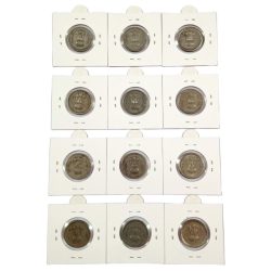 Alternative view of 5 Rupees Cu/Ni CLOCK ROTATION Error 12 Coins [1° 2° 3° 4° 5° 6° 7° 8° 9° 10° 11° 12°] COMPLETE Set **RARE** Used Conditions.