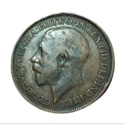 Alternative view of GREAT BRITAIN Copper HALF PENNY Year 1914 King GEORGE-V **V. SCARE** Collectable Grade.