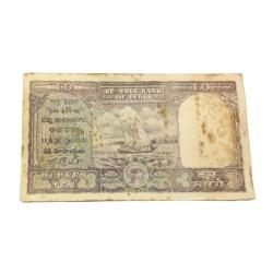 Alternative view of 10 Rupees Big FAFRA Issue H.V IYENGAR with "343400" FANCY Number **V.RARE** Poor Grade.