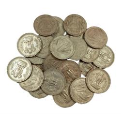 One Rupee Cu/Ni Big Dabbu Year 1975 Calcutta Mint “MULE” Coin Lot 10 Coins Used Conditions.