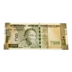 500 Rupees New FANCY LOW SERIAL & ONE SIDE WITHOUT SERIAL Number Error **V. RARE** Collectable Grade