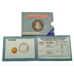 Alternative view of SAINT ALPHONSA Year 2009 BROKEN UNC SET Only 5 Rupees Coin. Uncirculated Condition.