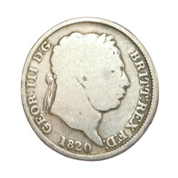 UK NORTHERN IRELAND Silver 1 SHILLINGS W=5.6g Year 1820 King GEORGE-III Crowns & Coronets RARE Seen