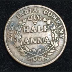 Alternative view of India - British ½ Anna East India Company Heigh Detailing Coin #1055