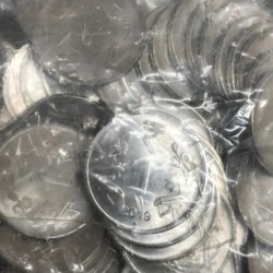 Alternative view of Extremely Rare 1 Rupee RBI Seal 100 Coin Pouch 2019 Noida Mint Top Luster Dot Mark Definitive Issue