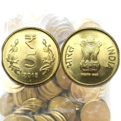 Rs 5 Definitive Issue 100 Coin Pouch RBI Seal Pouch Mumbai Mint 2015