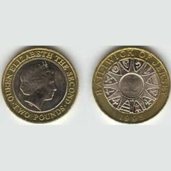 Jersey, 2 Pounds, 1998, KM# 102, Bimetal, XFine Condition