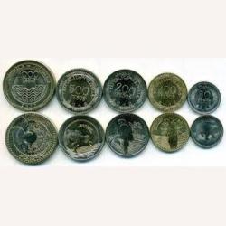 Colombia, 5 coin set, UNC Condition.