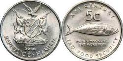 Namibia, 5 Cents, 2000, KM# 16, FAO, UNC CONDITION.