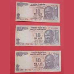 10 Rs Ladder Number and 1 note with Telescopic Number (Set of 3 Notes)