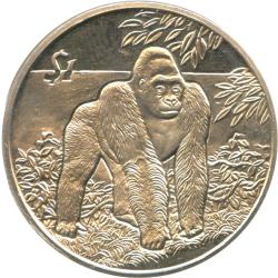 Sierra Leone, 1 Dollar, 2005, KM# 32, Animals of Africa Series – Gorilla, UNC Condition.