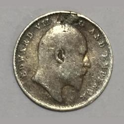 1910 EdwardII Two anna Silver Coin British India Rare Coin #1011