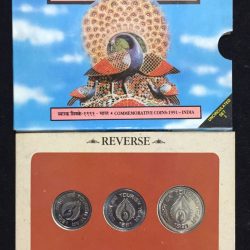 Alternative view of India Tourism Year 1991 ( Unc set) 3 coin set Mumbai mint Rare
