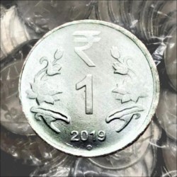 Extremely Rare 1 Rupee RBI Seal 100 Coin Pouch 2019 Noida Mint Top Luster Dot Mark Definitive Issue